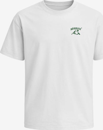 Neverless Shirt 'Offline off the trails' in Weiß: Vorderseite