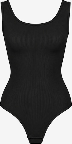 Body 'Ribbed Tank Sculpting Bodysuit with String' di cfab in nero: frontale