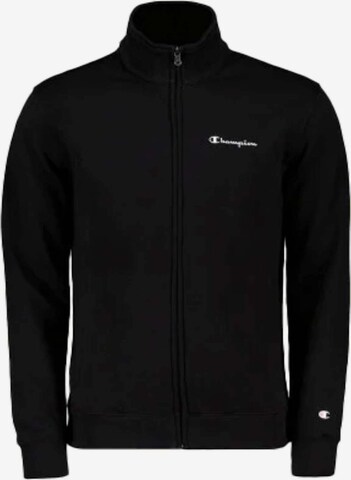 Champion Athletic Zip-Up Hoodie in Black: front