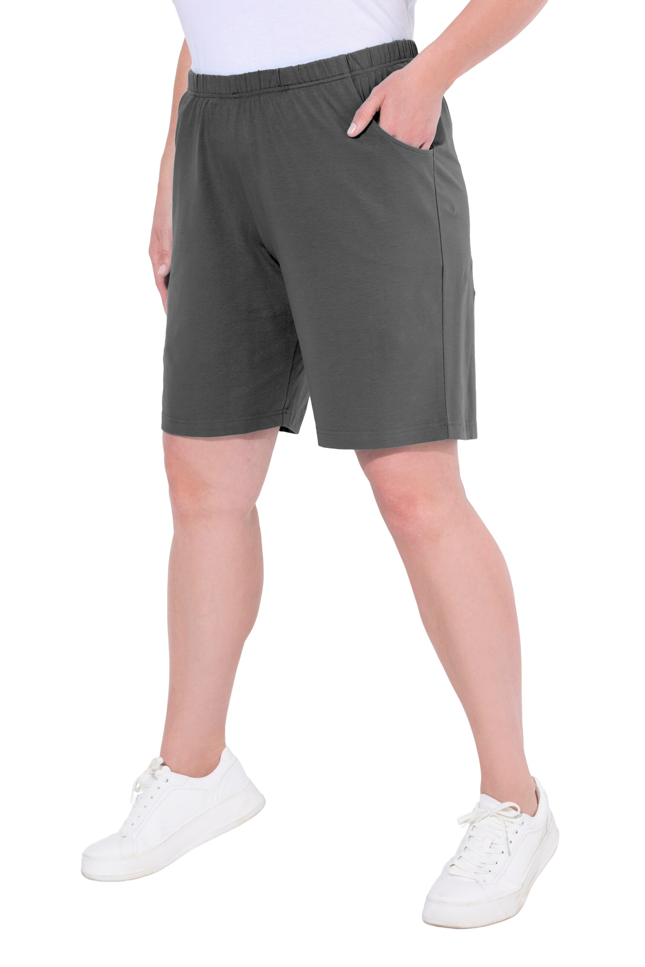 Ulla Popken Regular Hose in Grau: Vorderseite