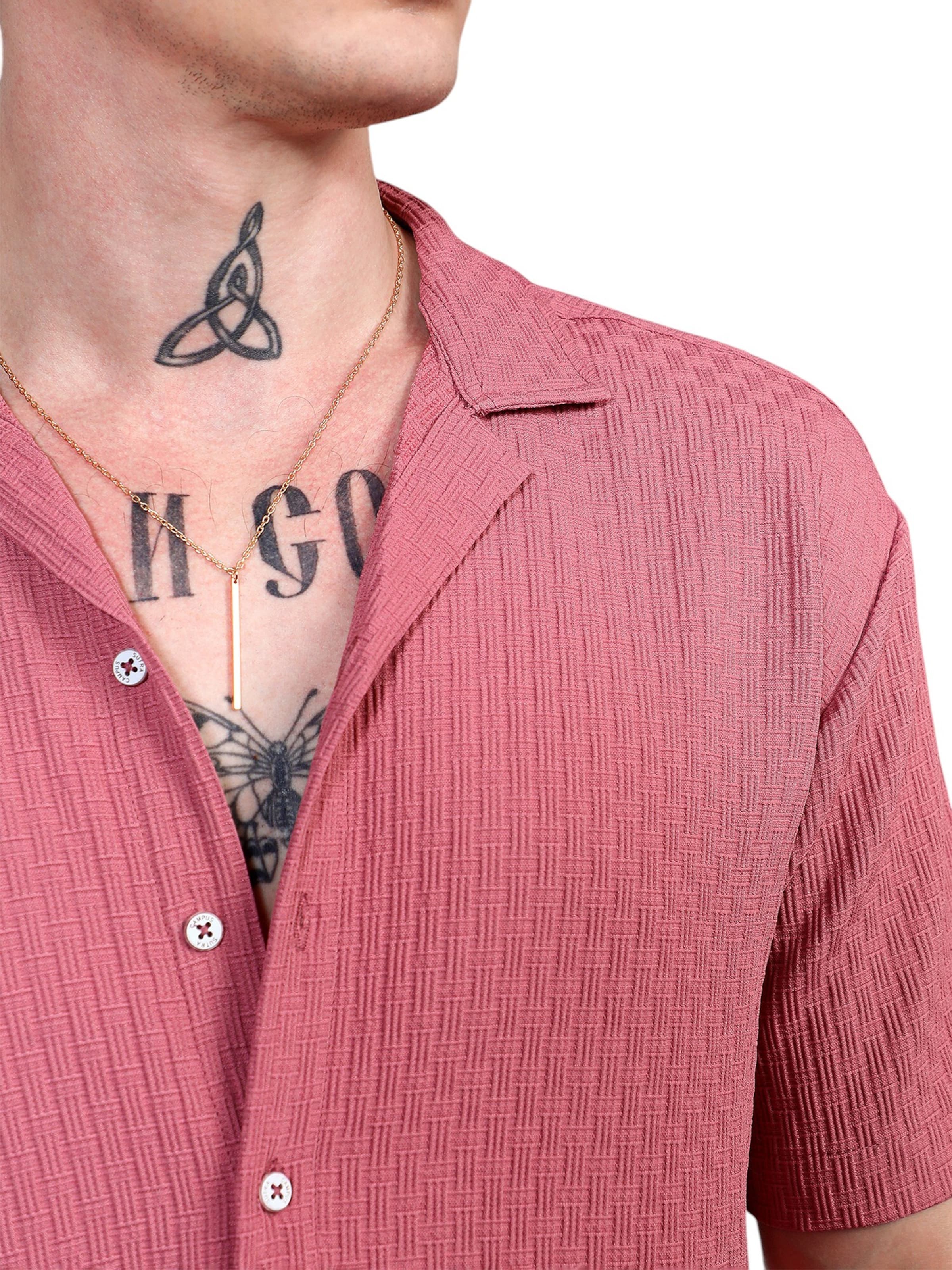 Comfort Fit Cămașă 'Tameka' de la Campus Sutra pe roz