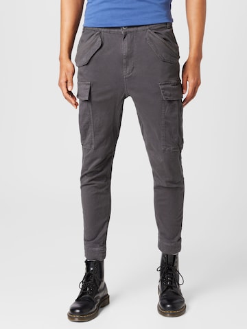 ALPHA INDUSTRIES Tapered Cargo nadrágok 'Airman' - szürke: elől