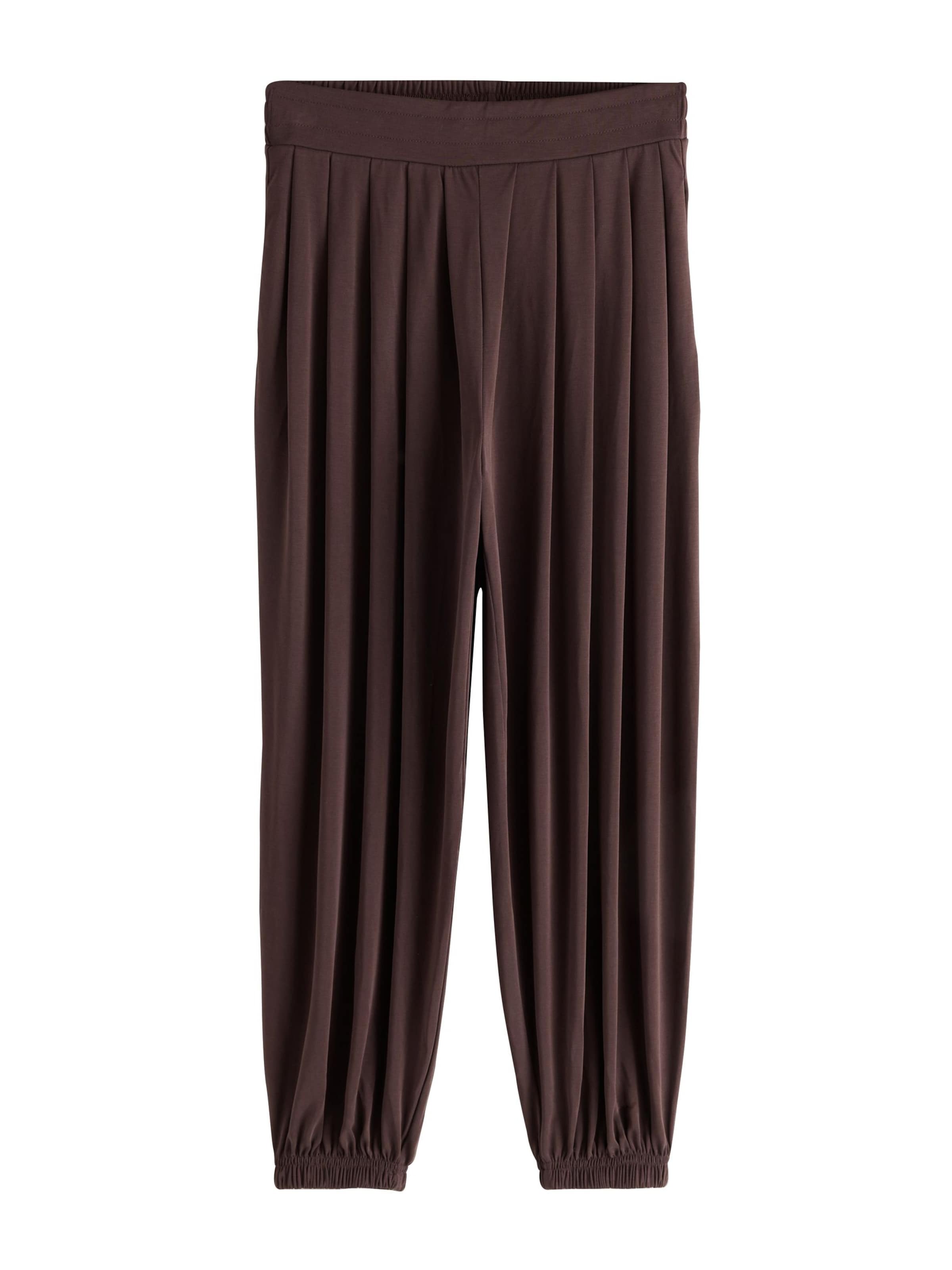 Effilé Pantalon à plis Next en marron : devant