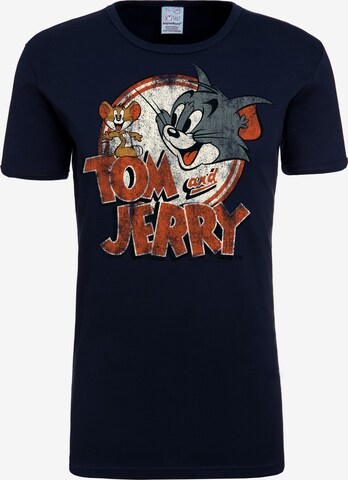 LOGOSHIRT Shirt 'Tom & Jerry' in Blauw: voorkant