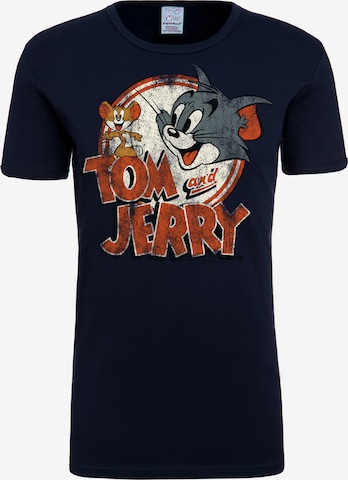 LOGOSHIRT Shirt 'Tom & Jerry' in Blauw: voorkant