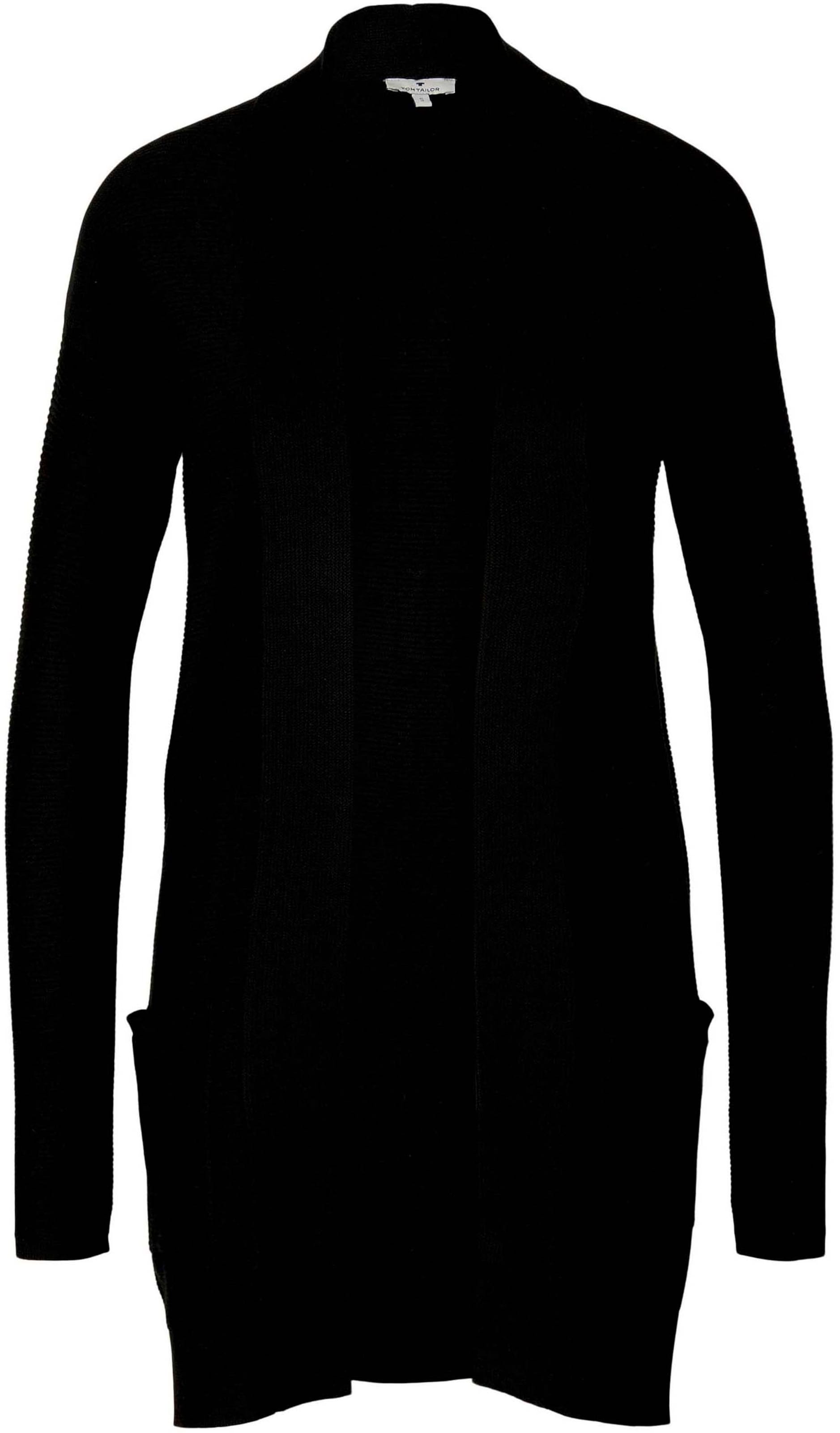 TOM TAILOR Strickjacke in Schwarz: Vorderseite