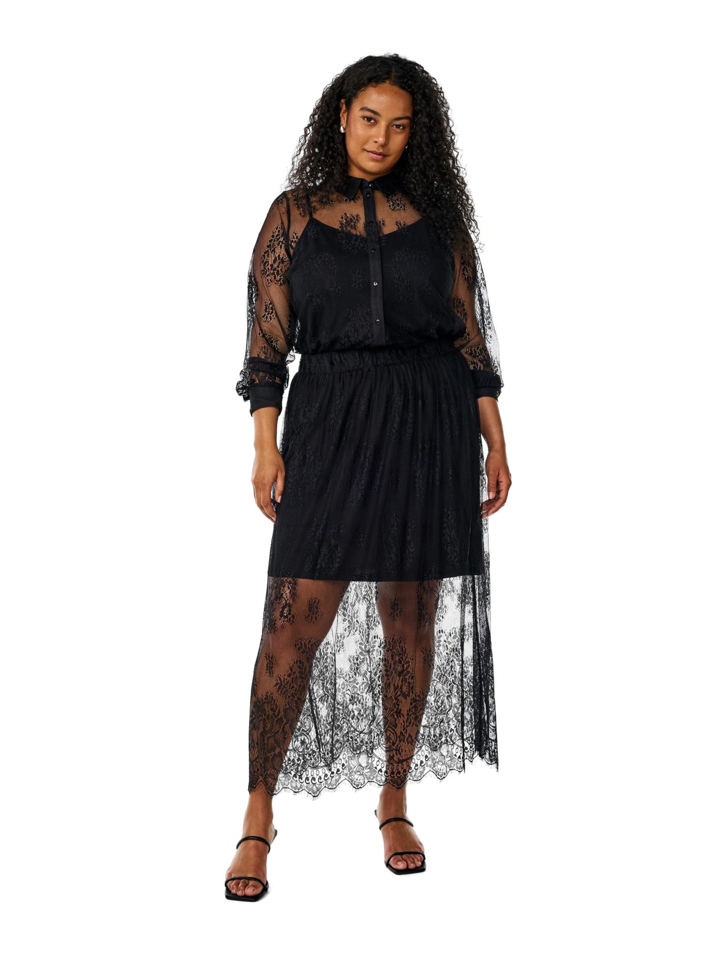 Zizzi - Saia 'Milovia' em preto: frente