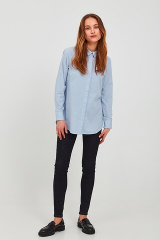 PULZ Jeans Longbluse 'PZELNA L/S' in Blau