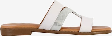 The Divine Factory Pantolette 'Alenoa Leder-Pantoletten' in Weiß: Vorderseite