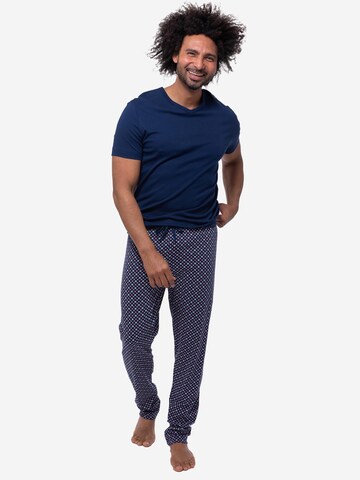 Mey Pyjama kort 'Tie Minimal' in Blauw