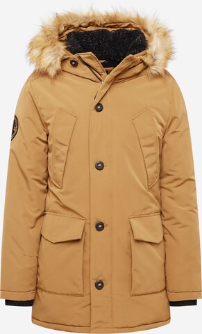 Superdry Winterparka 'Everest' in Bruin: voorkant