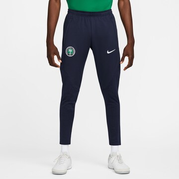 NIKE Slim fit Workout Pants in Blue: front