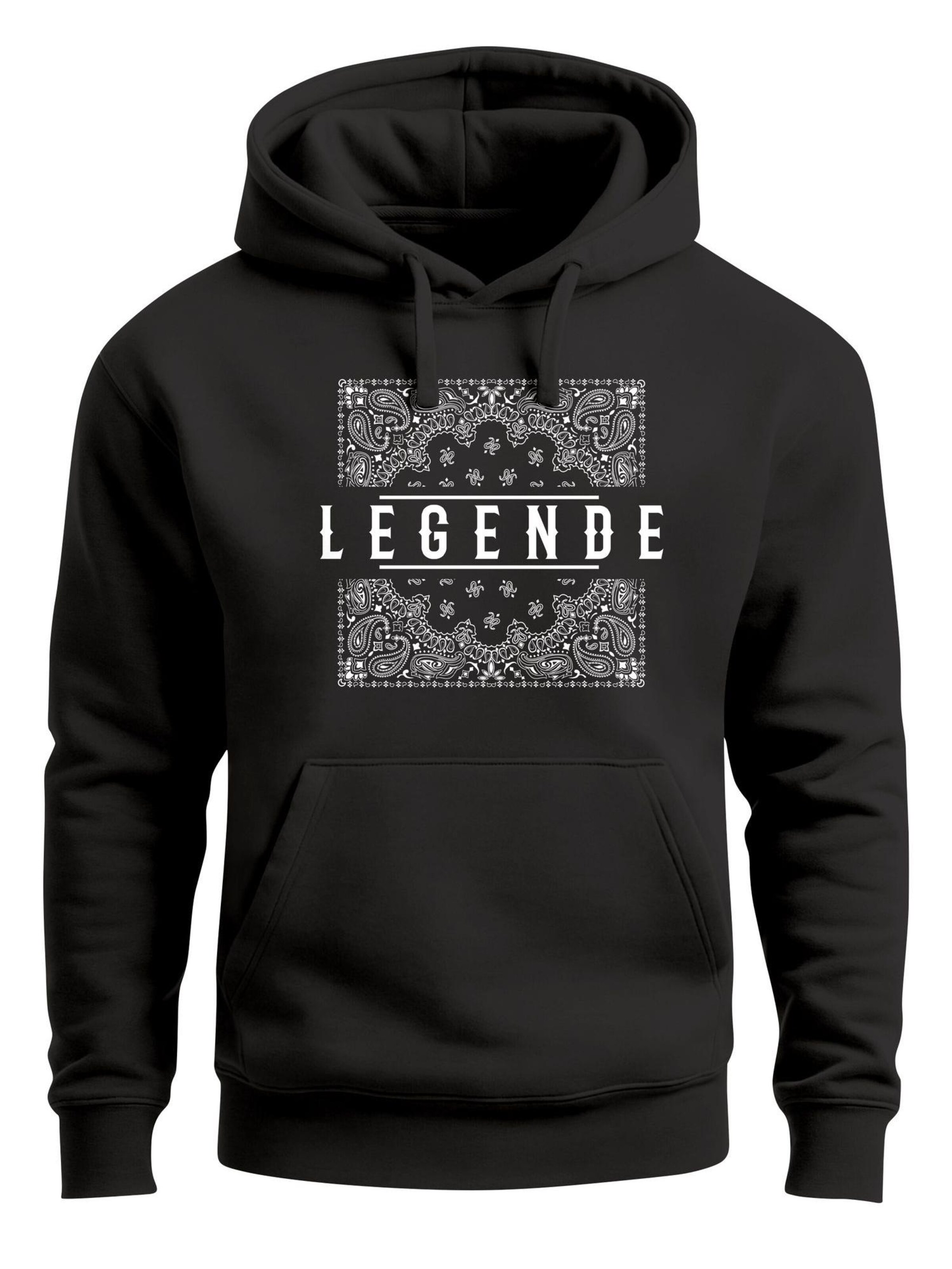 Neverless Sweatshirt 'Paisley Legende' in Black: front