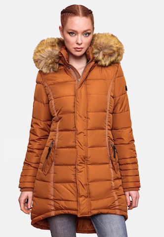 NAVAHOO Winter Coat 'Papaya' in Brown: front