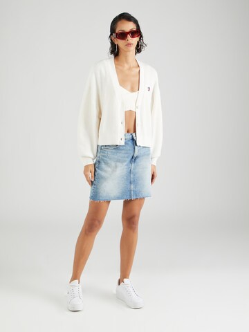 Tommy Jeans - Casaco de malha 'Essential' em branco