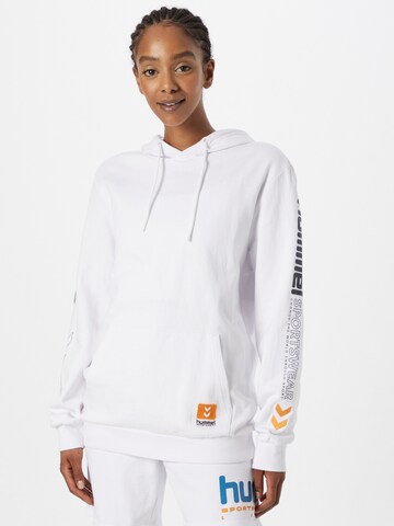 Hummel Sportief sweatshirt in Wit: voorkant