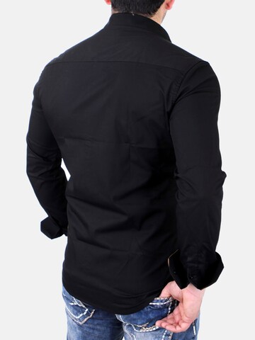 Reslad Slim fit Button Up Shirt 'RS7205' in Black