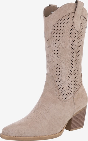 Ital-Design Cowboy Boots in Brown: front