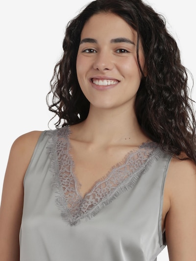 admas Top 'Camiseta Sin Mangas Satin Lace para Mujer' en L en blanco perla, Vista del producto