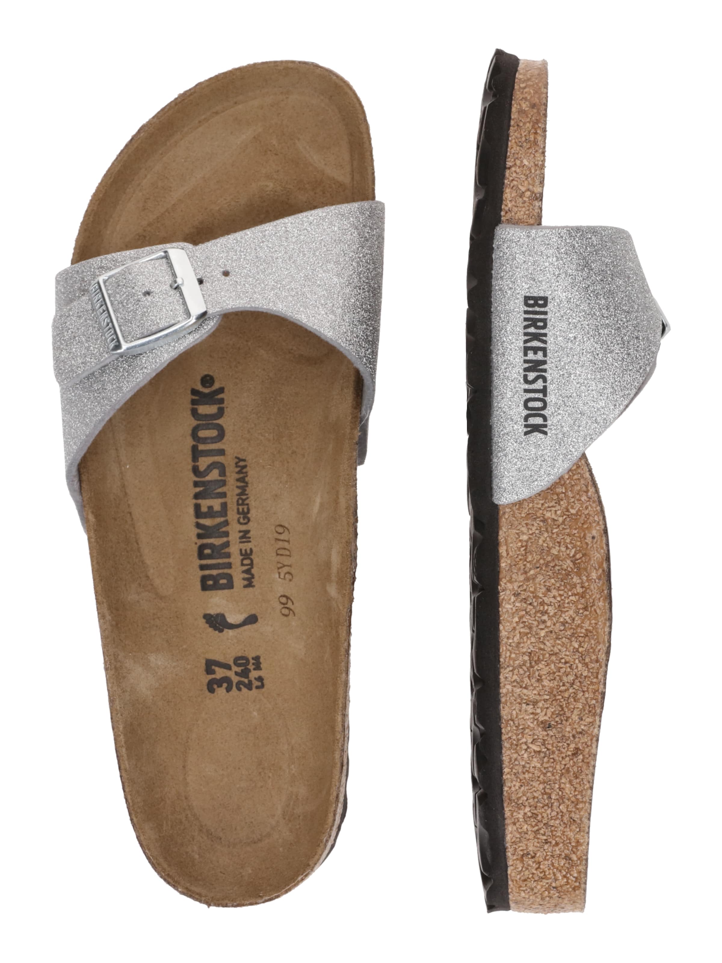 Saboți 'Madrid' de la BIRKENSTOCK pe argintiu