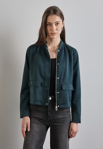 STREET ONE Satin-Blouson in Grün: Vorderseite