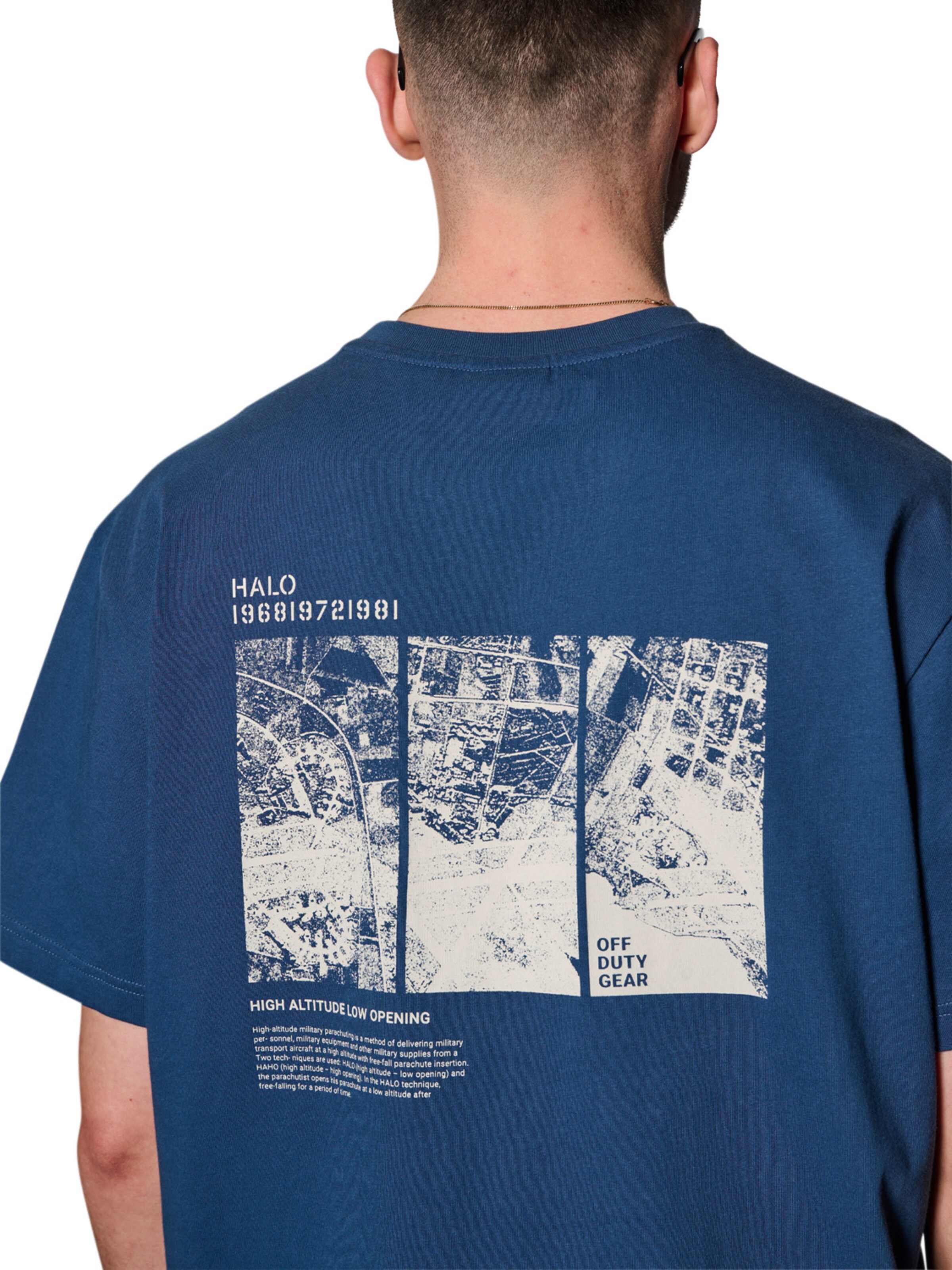 HALO Shirt 'Map' in Blauw