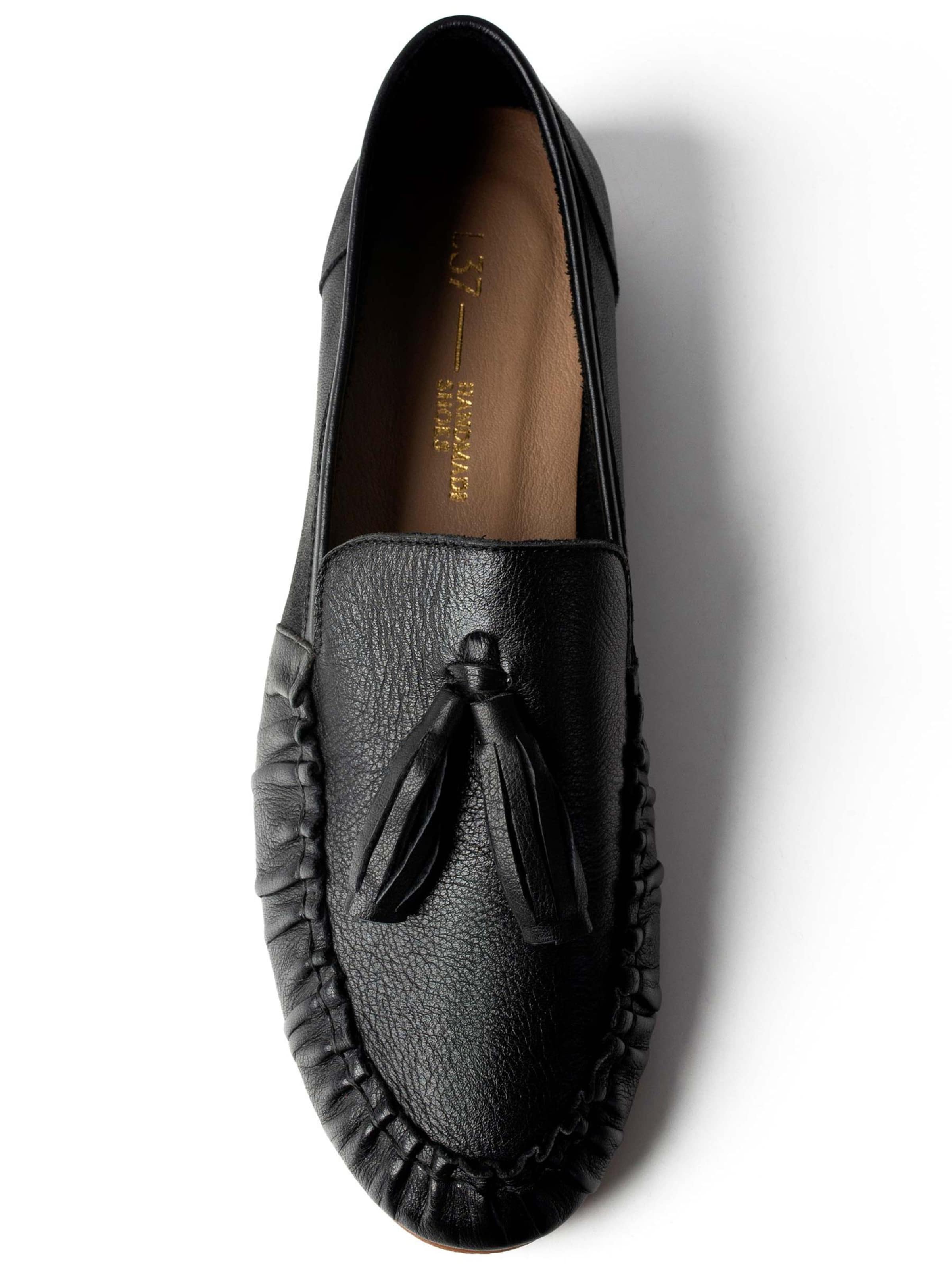 L37 HANDMADE SHOES Mokassin 'WILDFLOWERS IN HER HAIR'‌‌ in Schwarz