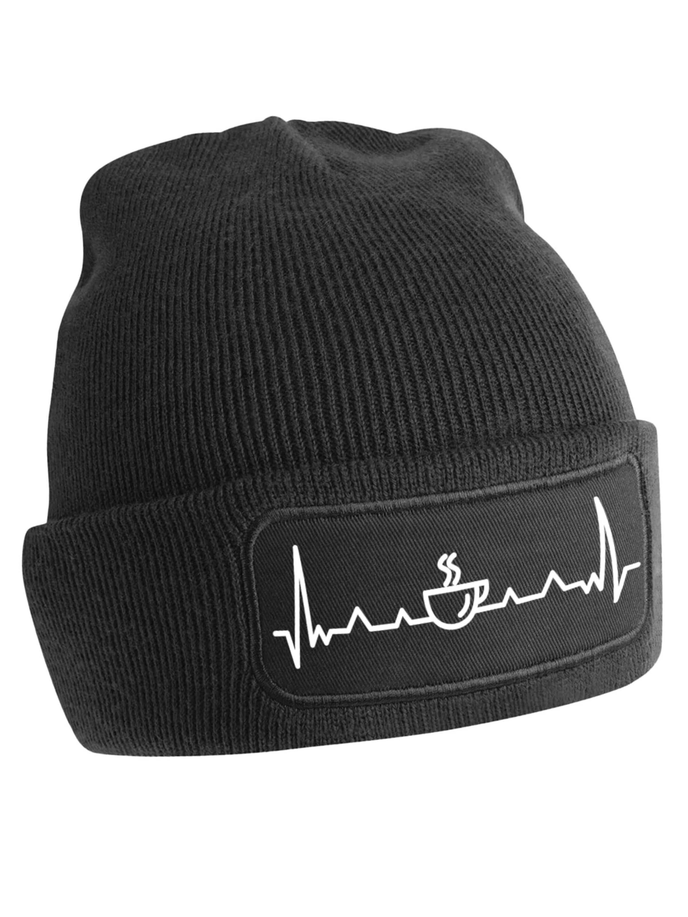 Youth Designz Mütze 'Heartbeat Kaffee'‌‌‌‌‌‌ in Schwarz