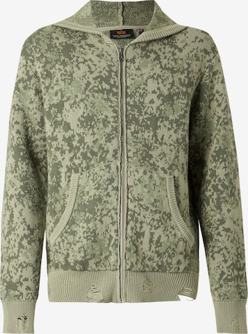 Vestes en maille ALPHA INDUSTRIES en vert : devant