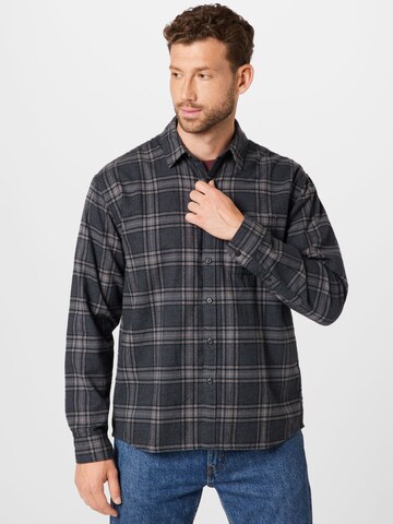 Abercrombie & Fitch Comfort fit Overhemd in Zwart: voorkant
