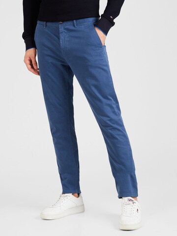 Coupe slim Pantalon chino BOSS en bleu : devant