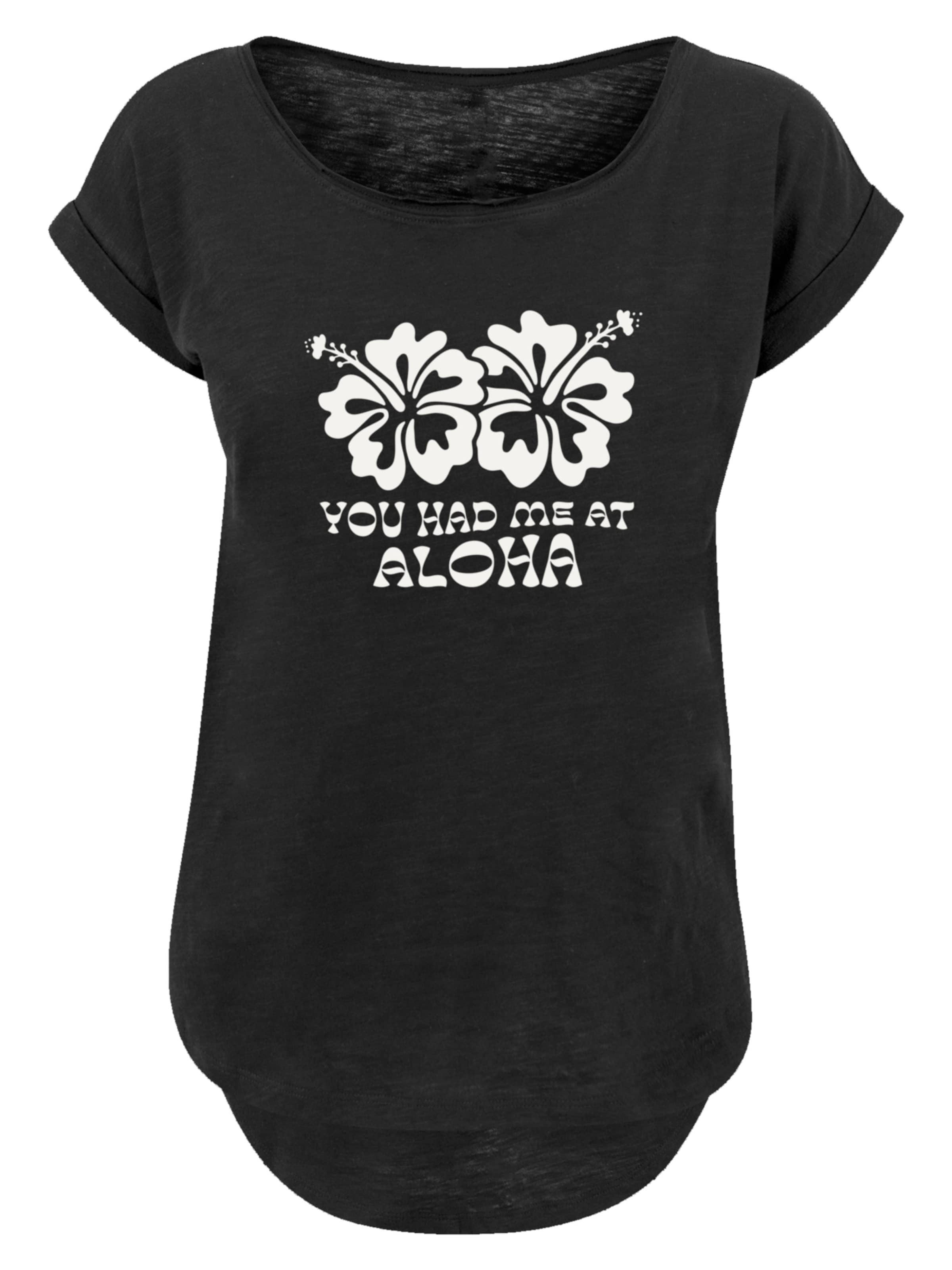 T-shirt 'You Had Me At Aloha' F4NT4STIC en noir : devant