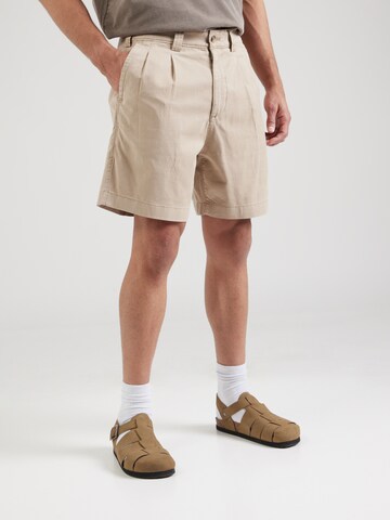 Abercrombie & Fitch Loose fit Pleat-front trousers in Brown: front