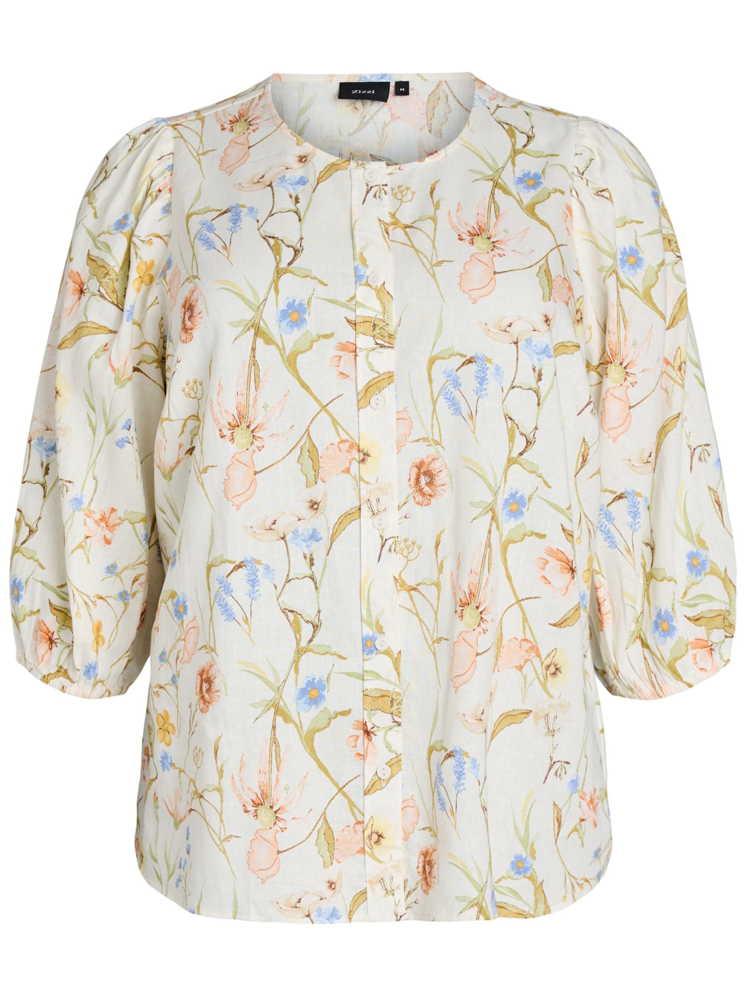 Zizzi Blouse 'Vlina' in Beige: front