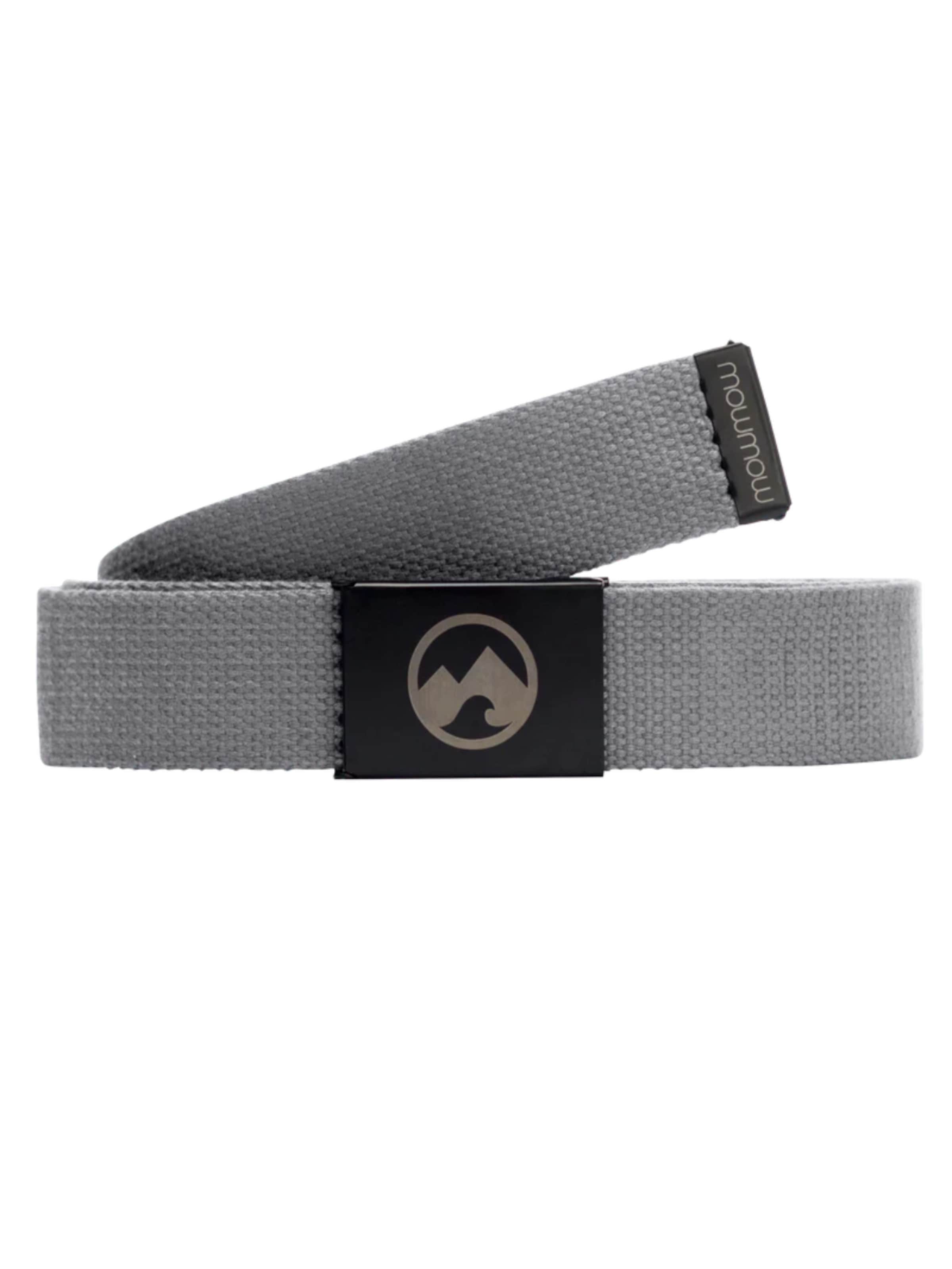 Mowmow Sportriem 'MowMow Belt - Canvas - Aluminum Buckle - 125 cm - Men - Women - Black' in Grijs: voorkant