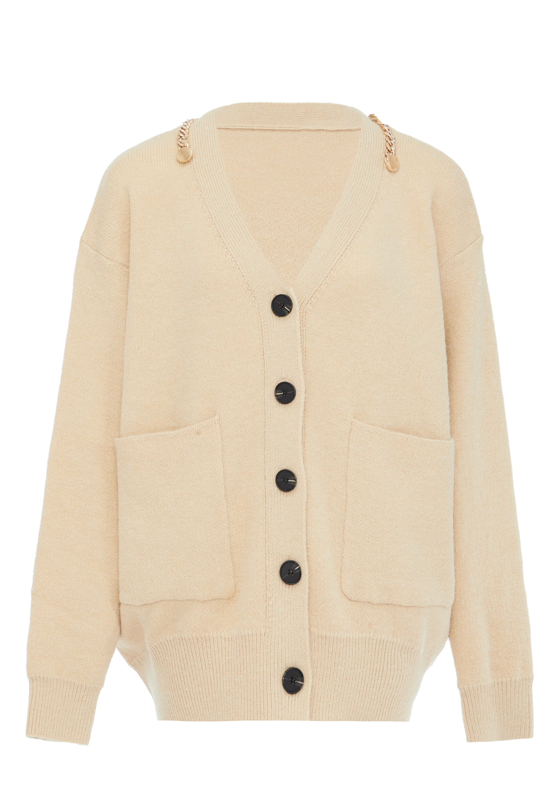 caissa - Casaco de malha em bege: frente