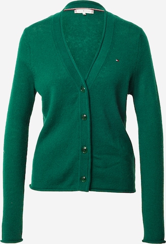 TOMMY HILFIGER Gebreid vest in Groen: voorkant