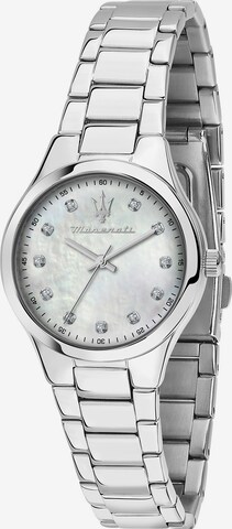 Montre à affichage analogique Maserati en argent : devant