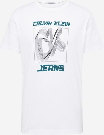 Calvin Klein Jeans Тениска в бяло: отпред