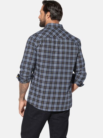 Jan Vanderstorm Comfort fit Button Up Shirt 'Jorgren' in Blue