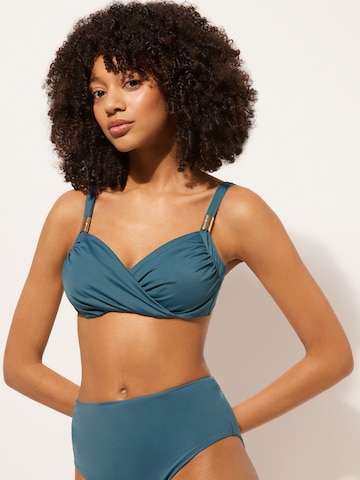 CALZEDONIA Balconette Bikini Top in Blue