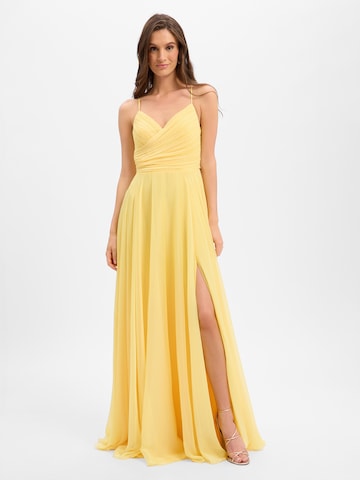 Robe de soirée Marie Lund en jaune : devant