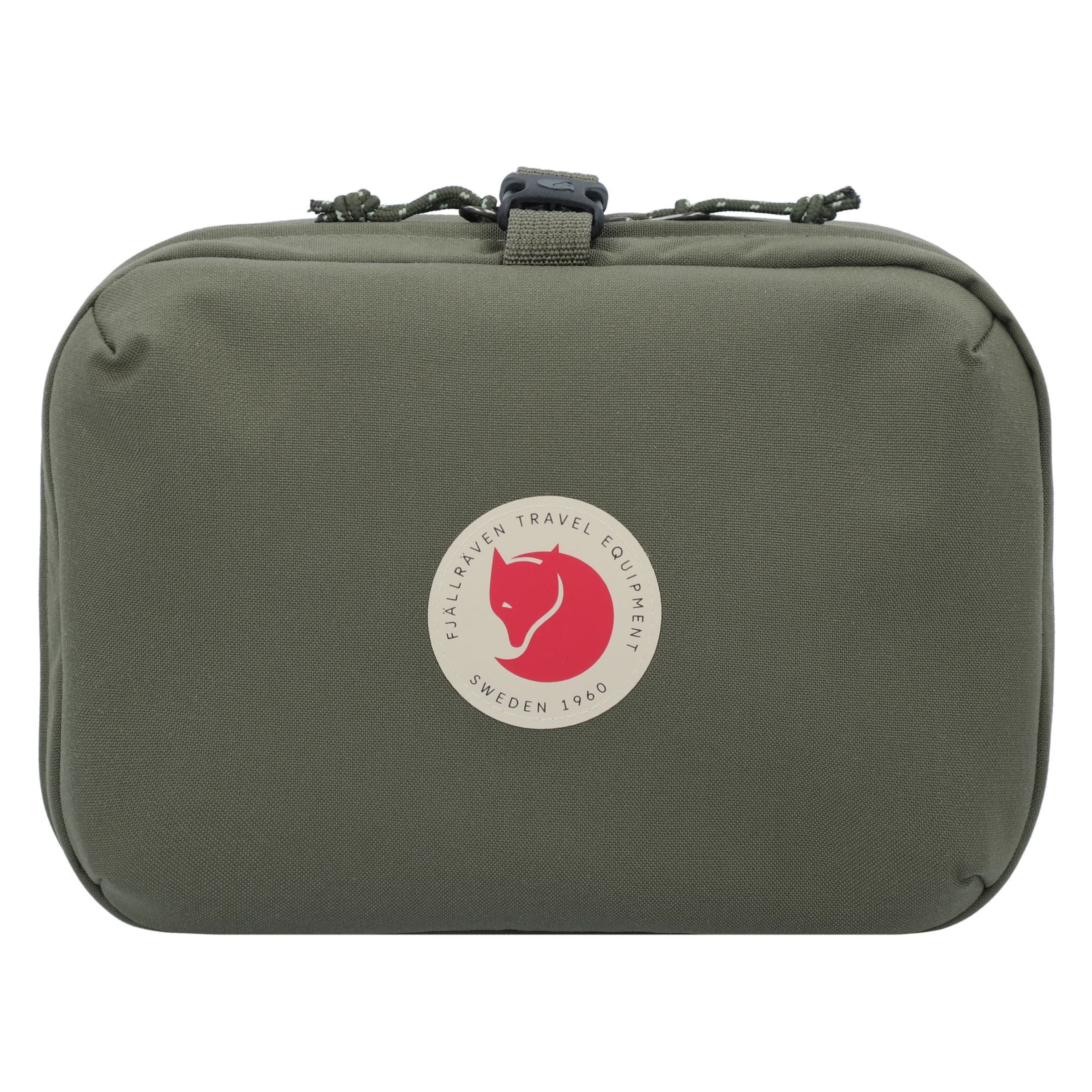 Fjällräven Kulturtasche 'Färden' in grün / blutrot / weiß, Produktansicht