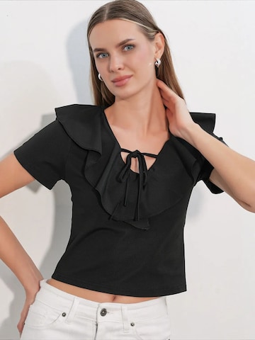Top 'Crop Top' di Bigdart in nero: frontale