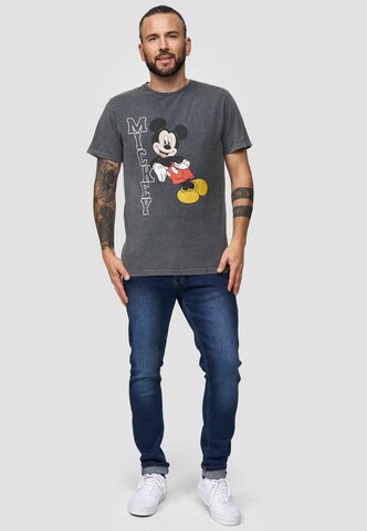 Recovered T-Shirt 'Disney Mickey Leaning' in Grau