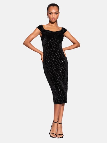 Lipsy Koktejl obleka | črna barva: sprednja stran