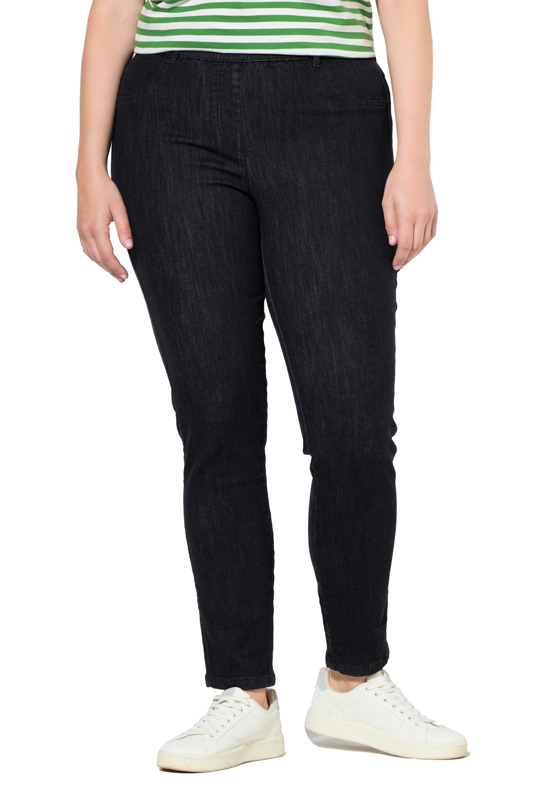Ulla Popken Skinny Leggings in Black: front