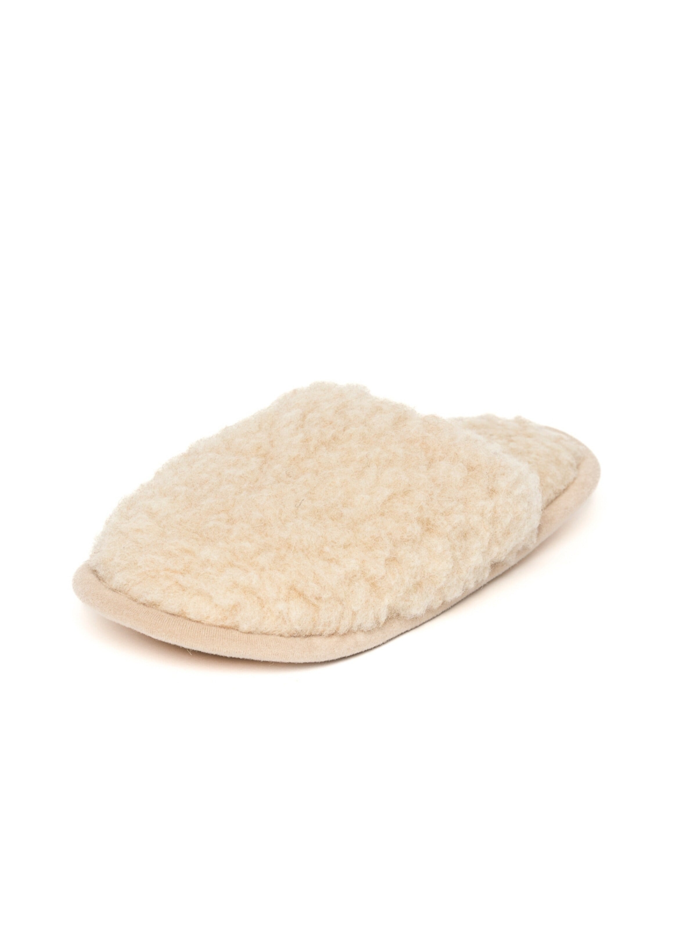 Gottstein Slippers 'Curly Wool Curly Wool' in Beige: front