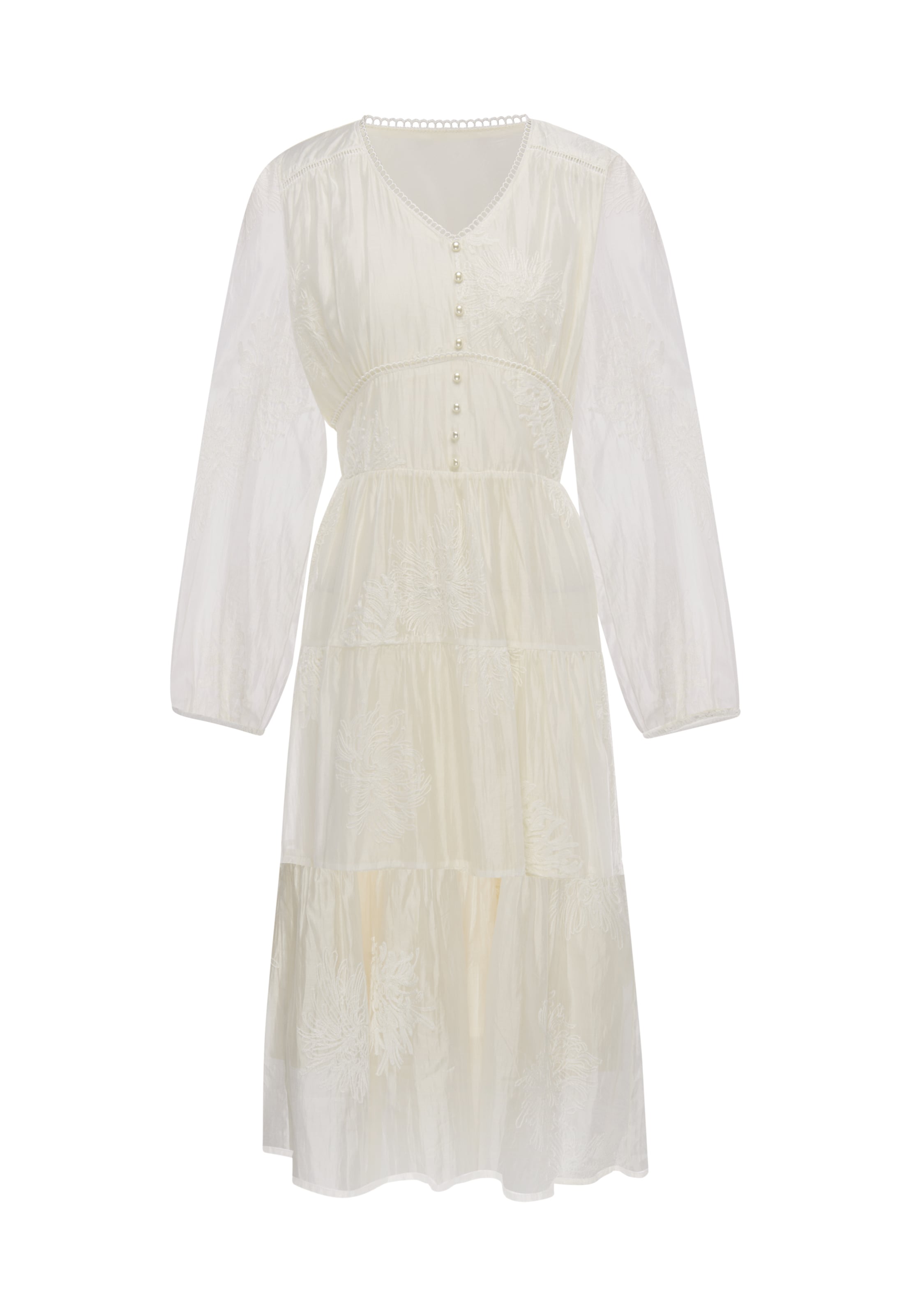 Usha Jurk in Beige: voorkant