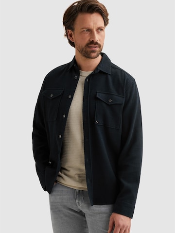 Fit confort Chemise 'Shirt jacket with texture' VANGUARD en bleu : devant